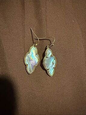 Kendra Scott Gold-Trim Iridescent Abalone Drop Earrings - Women Jewelry